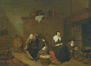 Quiringh Gerritsz. Van Brekelenkam - An Interior With A Woman Peeling Turnips