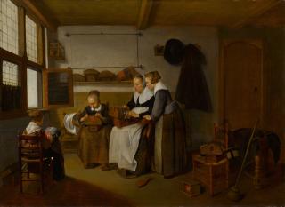 Quiringh Gerritsz. van Brekelenkam - The Lacemaker\'s School