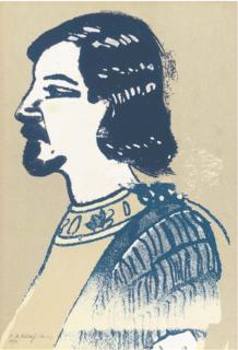 R.B. Kitaj - Profile of Robert Creeley, from A Day book by Robert Creeley (Kinsman 51(i))