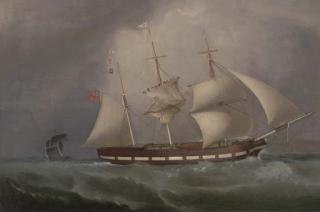 R.B. Spencer - The Enterprise Reducing Sail Off The South Stack