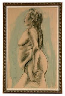 R.C. Gorman - Untitled (female nude with fan)