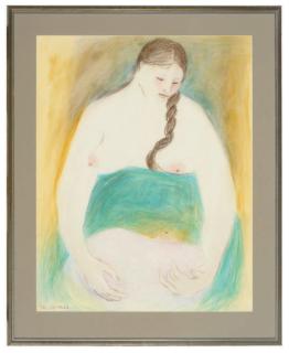 R.C. Gorman - Young mother with braided hair and child