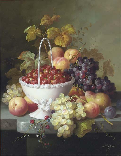 R.Caspers - Still Life of A Fruit Filled Ledge