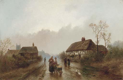 R. Douglas - Figures on a country lane