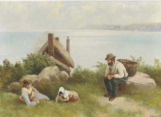 R. Douglas - Picking wild flowers; and The young admirer