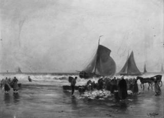 R. Douglas - Sorting the catch; and Fishermen\'s cottages on the coast