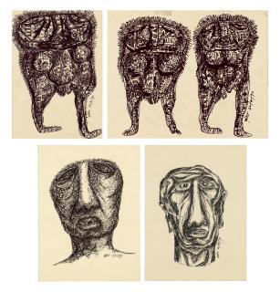 Rabin Mondal - Untitled; Face; Face; Till Death and Damnation