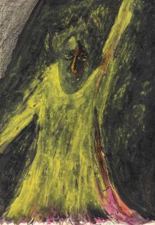 Rabindranath Tagore - Untitled (Figure In Yellow)