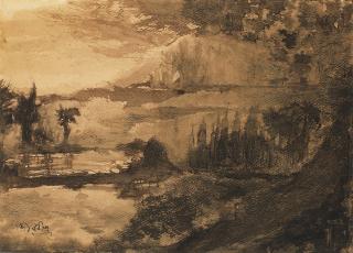 Rabindranath Tagore - Untitled (West Bengal Landscape)