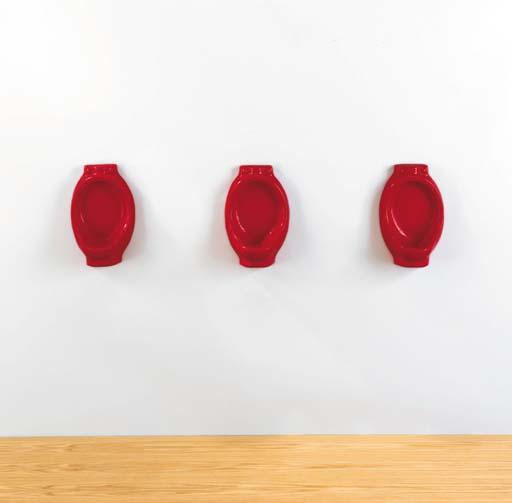 Rachel Lachowicz - Untitled (lipstick urinals)