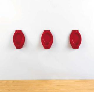 Rachel Lachowicz - Untitled (lipstick urinals)