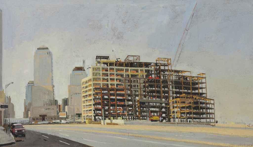 Rackstraw Downes - Study for New Stuyvesant High School Under Construction