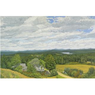 Rackstraw Downes - The Bennett Place With Lake Quantabakook