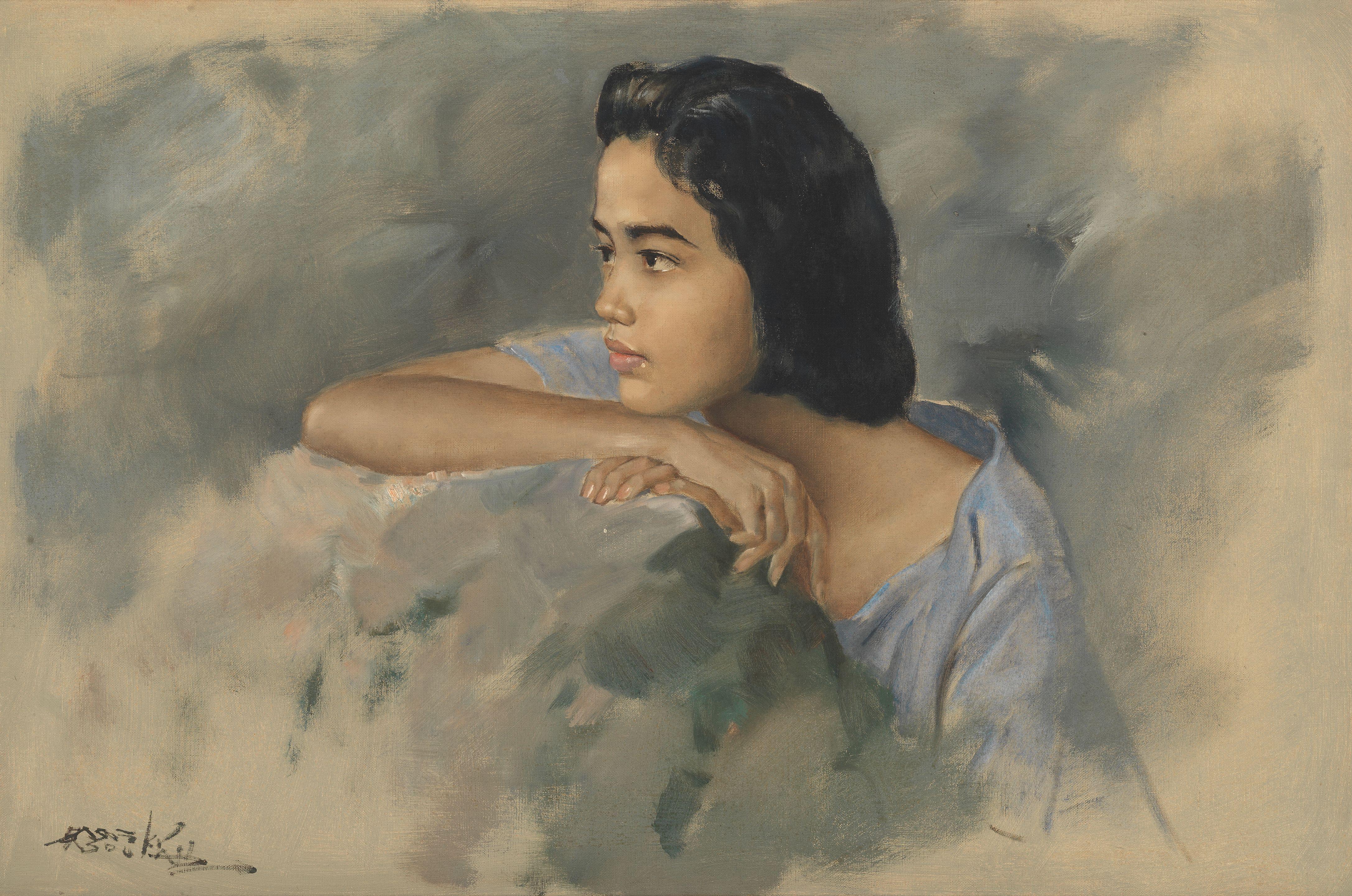 Raden Basoeki Abdullah - Portrait of an Indonesian girl