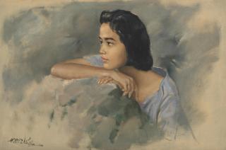 Raden Basoeki Abdullah - Portrait of an Indonesian girl