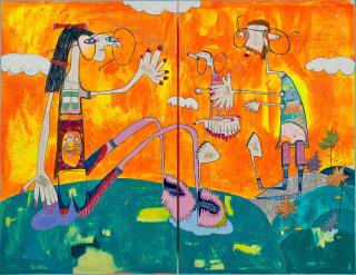 Rafa Macarrón - Rutina Fluor (diptych)