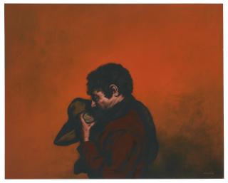 Rafael Coronel - Man Clutching Hat