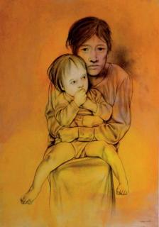 Rafael Coronel - Mother holding her child