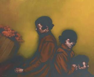 Rafael Coronel - Untitled (Three Figures And Flowers)