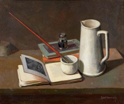 Rafael Durancamps - Bodegón con jarra y pincel (Still life with a jug and paintbrush)