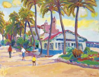 Rafael Monzó - Sitges el paseo de la ribera