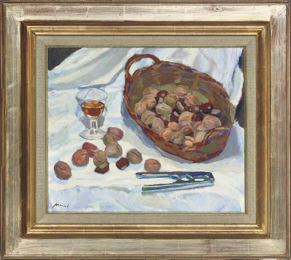 Rafael Monzó - Walnuts and a nutcracker on a table