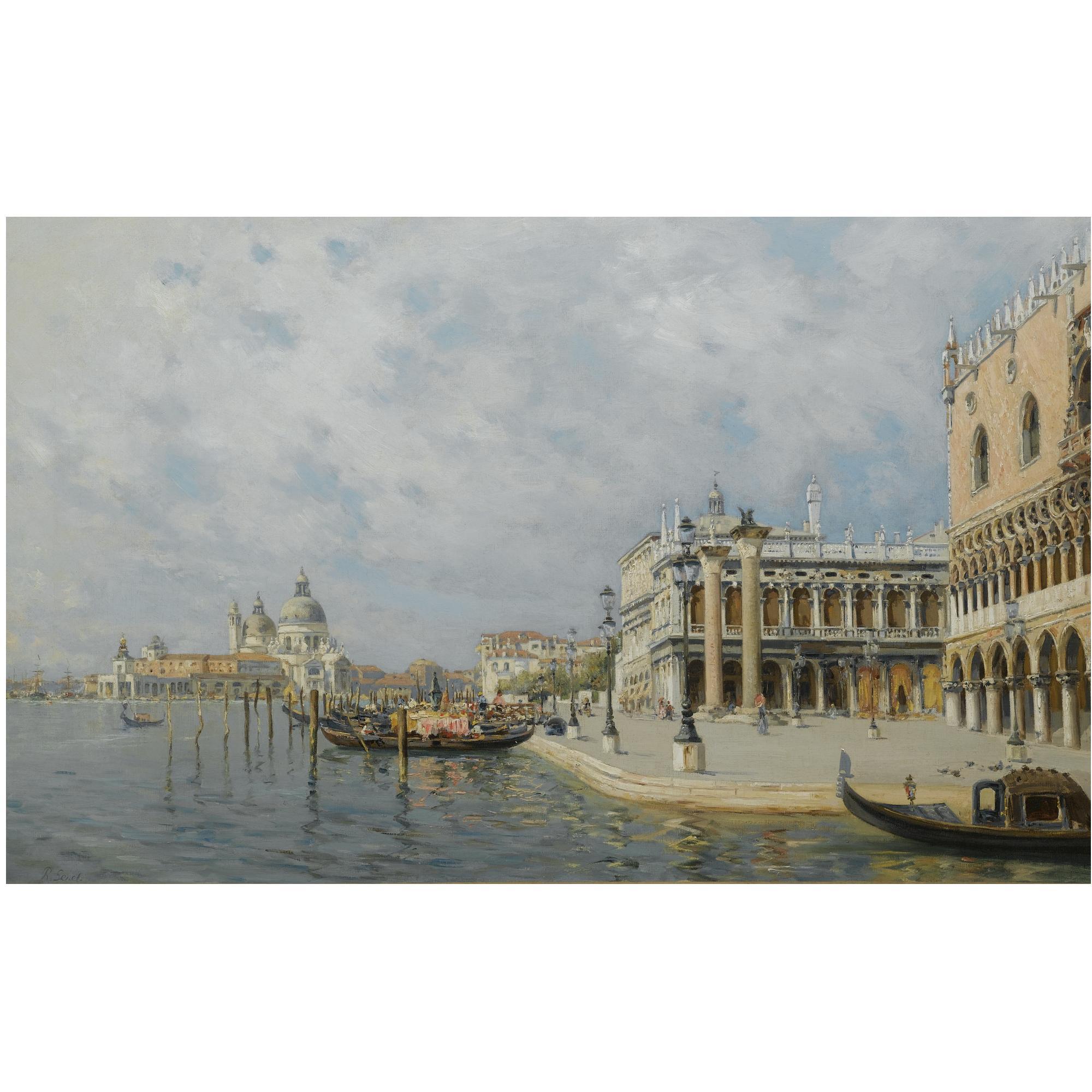 Rafael Senet - Vista De La Plaza De San Marco Con Santa Maria Della Salute Al Fondo (View Towards St. Mark\'S Square With Santa Maria Della Salute In The Distance)