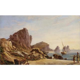 Raffaele Carelli - Italian Fishermen Resting In The Bay Of Naples