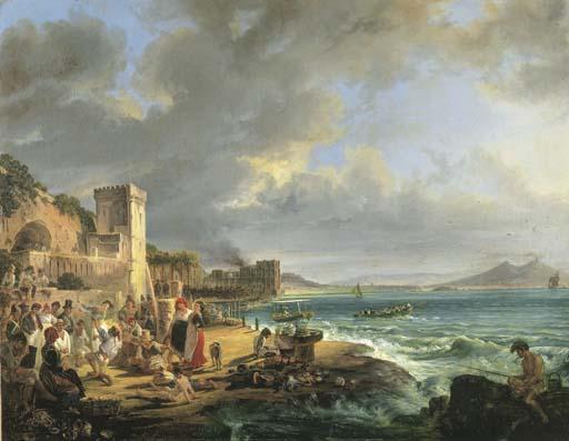 Raffaele Carelli - Tarantella allo Scoglio di Frisio, 1830