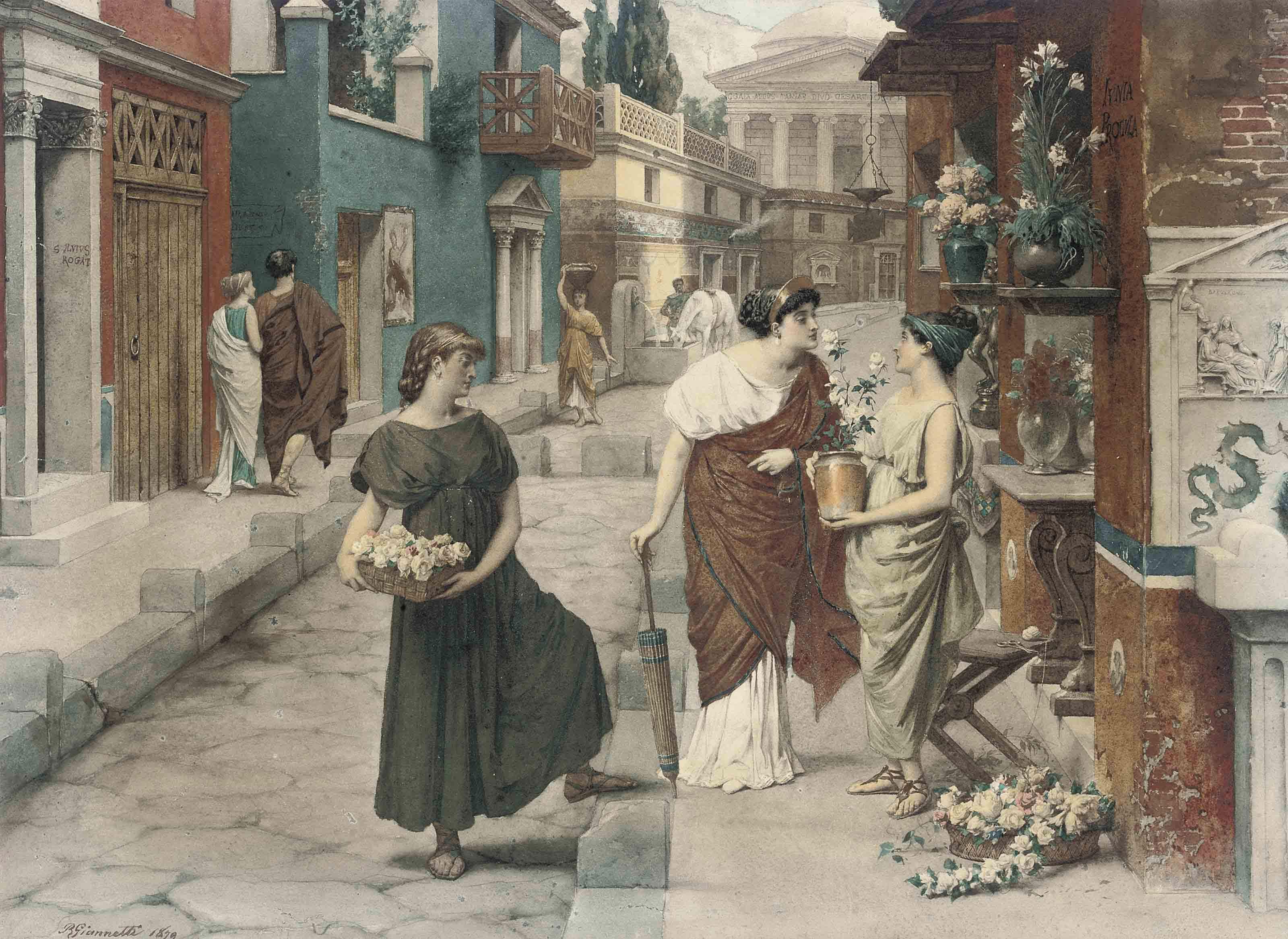Raffaele Giannetti - Selling flowers on a Roman street