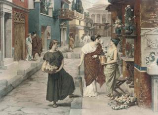 Raffaele Giannetti - Selling flowers on a Roman street
