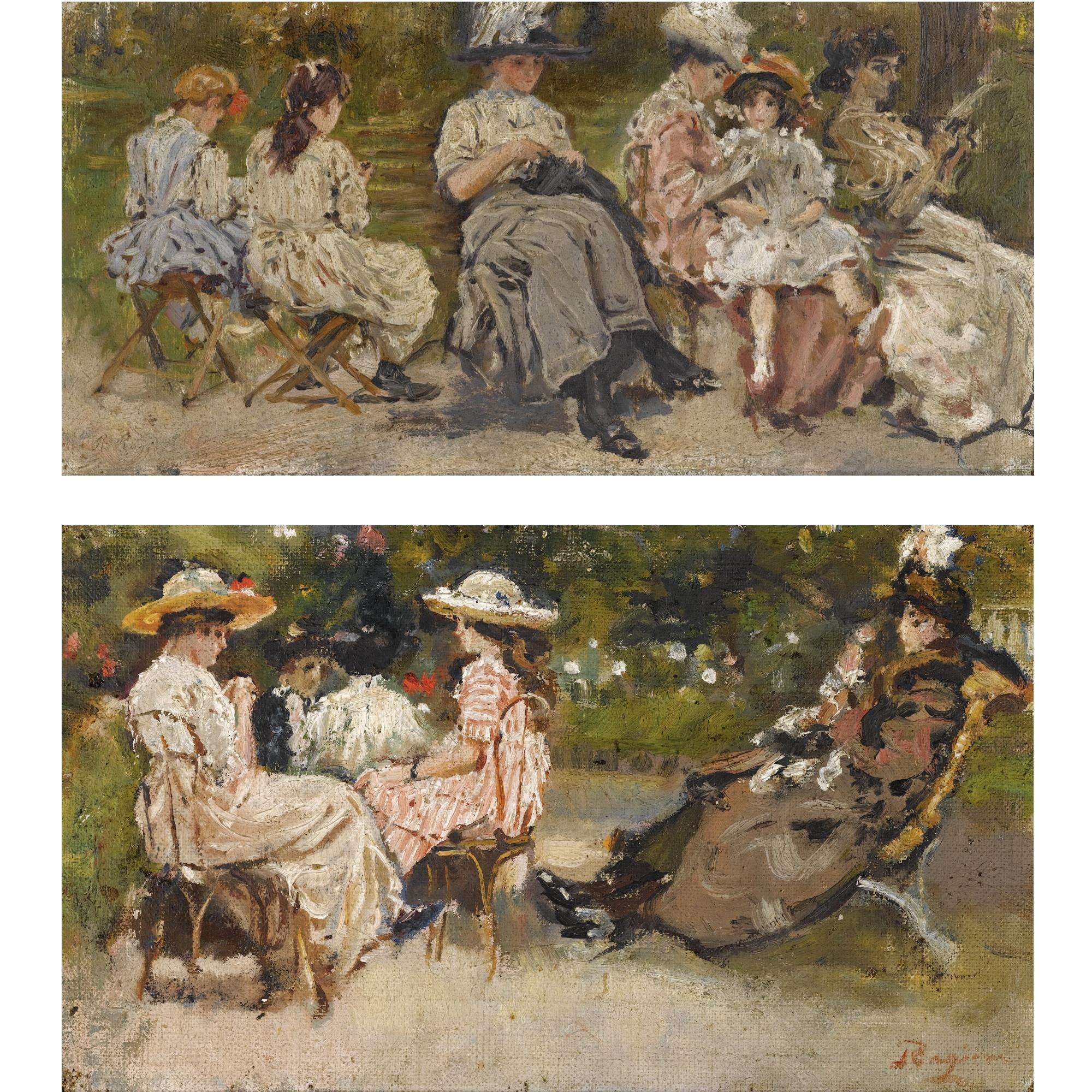 Raffaele Ragione - Italian parisian Scenes; A Pair