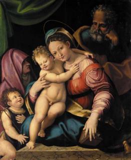 Raffaellino Del Colle - The Holy Family with Saint Elizabeth and the Infant Saint John the Baptist