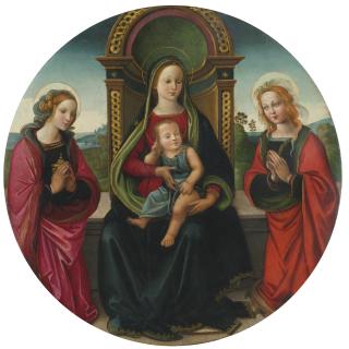 Raffaellino Del Garbo - The Madonna And Child Enthroned With Saints Mary Magdalene And Catherine