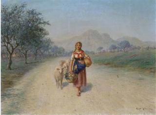 Raffaello Celomni - Contadina con percore