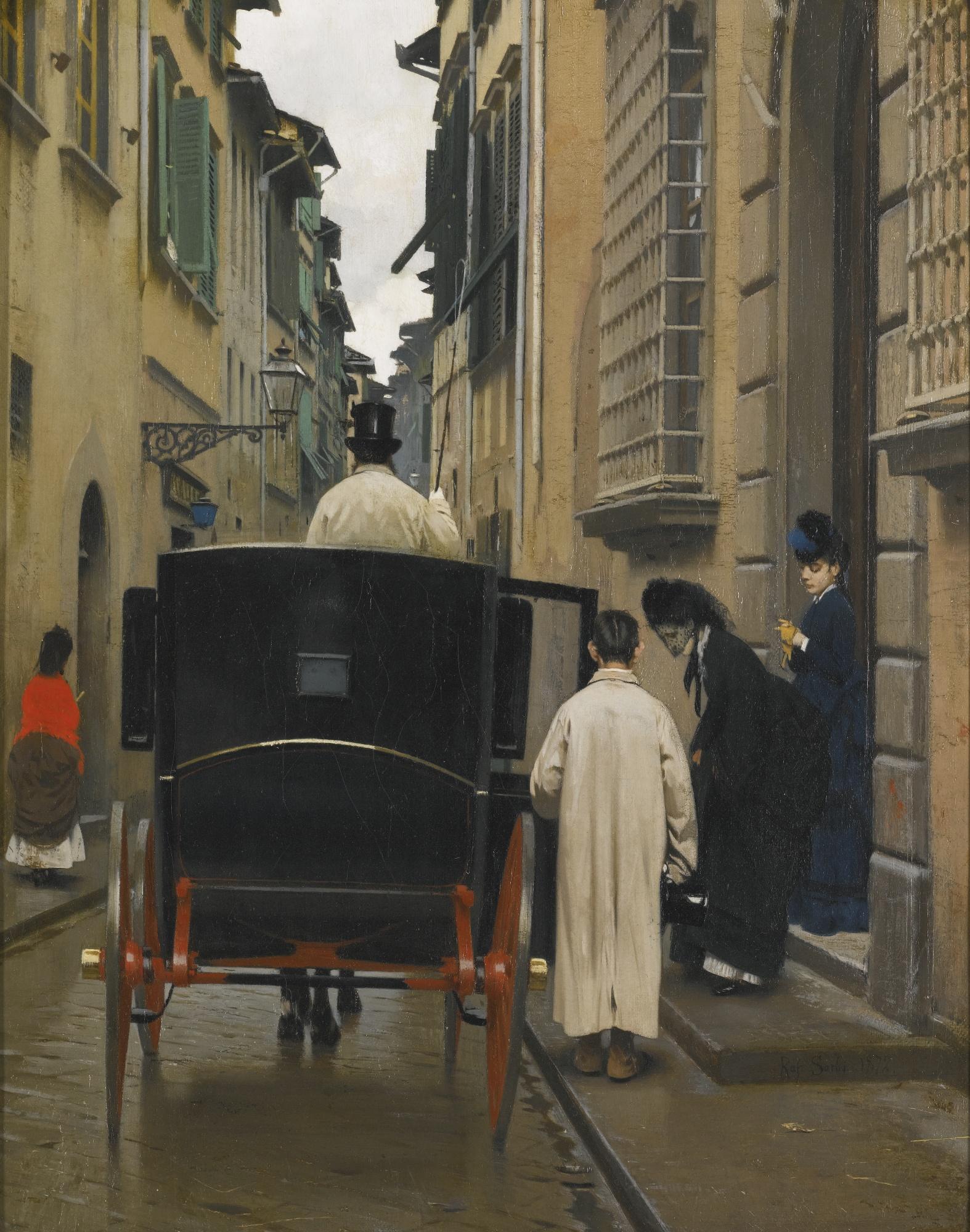 Raffaello Sorbi - Italian boarding The Carriage, Rome