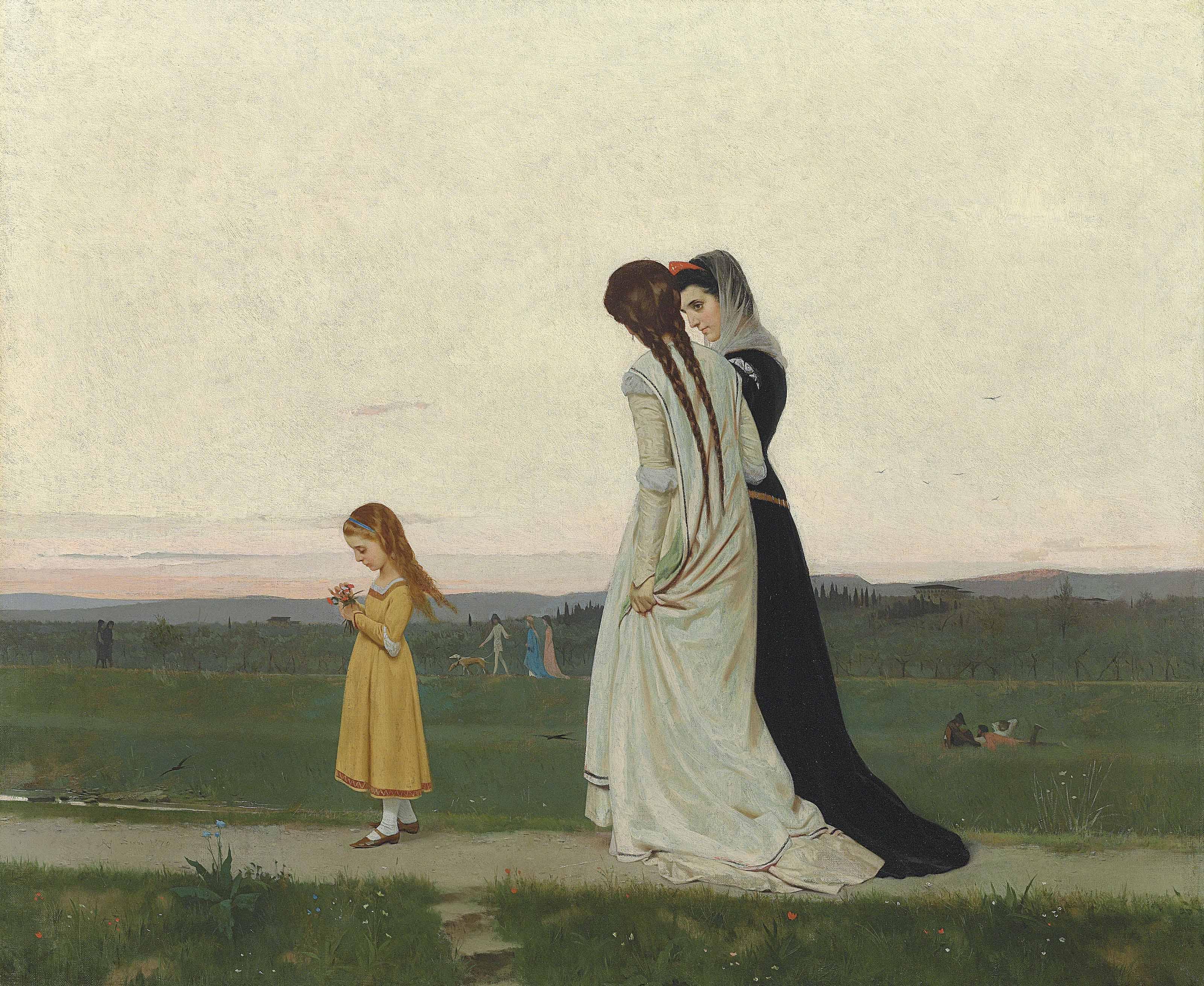 Raffaello Sorbi - The Evening Walk-Environs of Florence