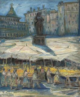 Ragheb Ayad - A Market In Rome