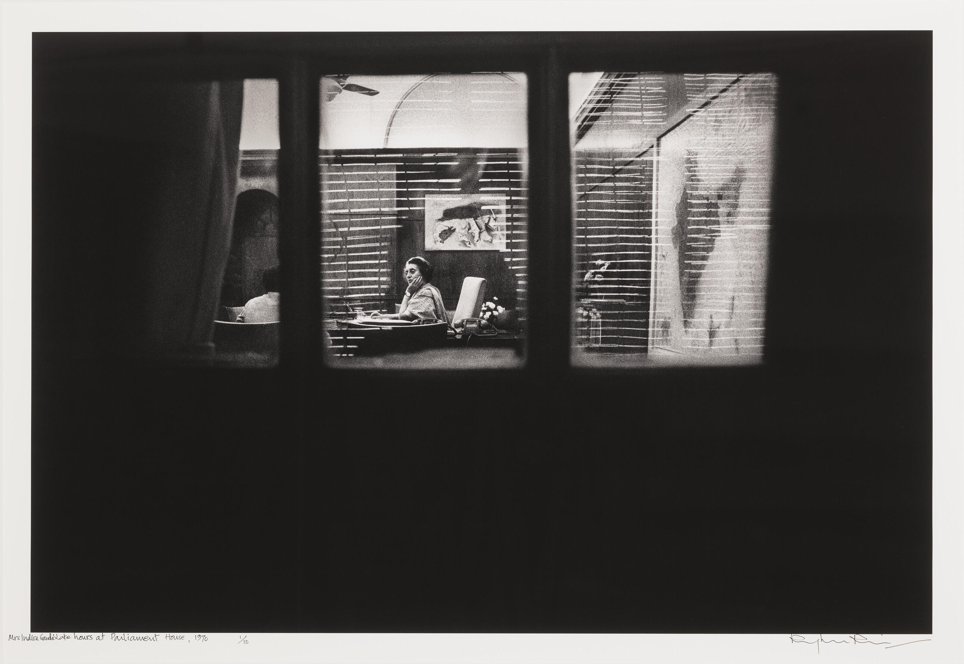 Raghu Rai - Mrs. Indira Gandhi, Late Hours at Parliament House