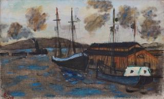 Ragnar Sandberg - Fishing boats in the harbour.