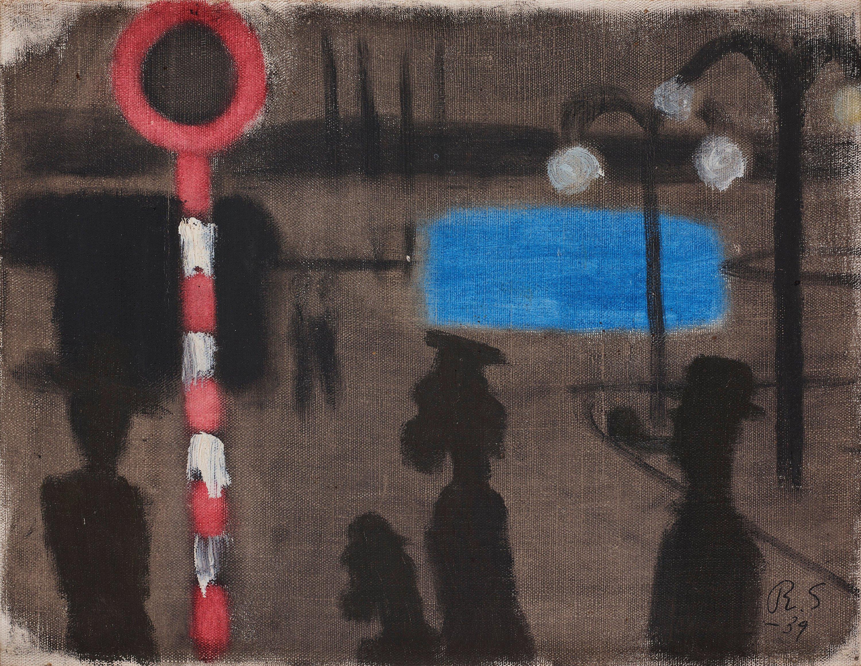 Ragnar Sandberg - Night at the harbour, Gothenburg