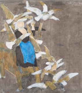 Ragnar Sandberg - White birds on dark background