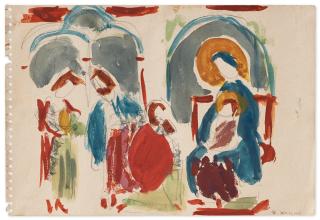 Ragnhild Keyser - Religious scene from a study trip to Northern Italy