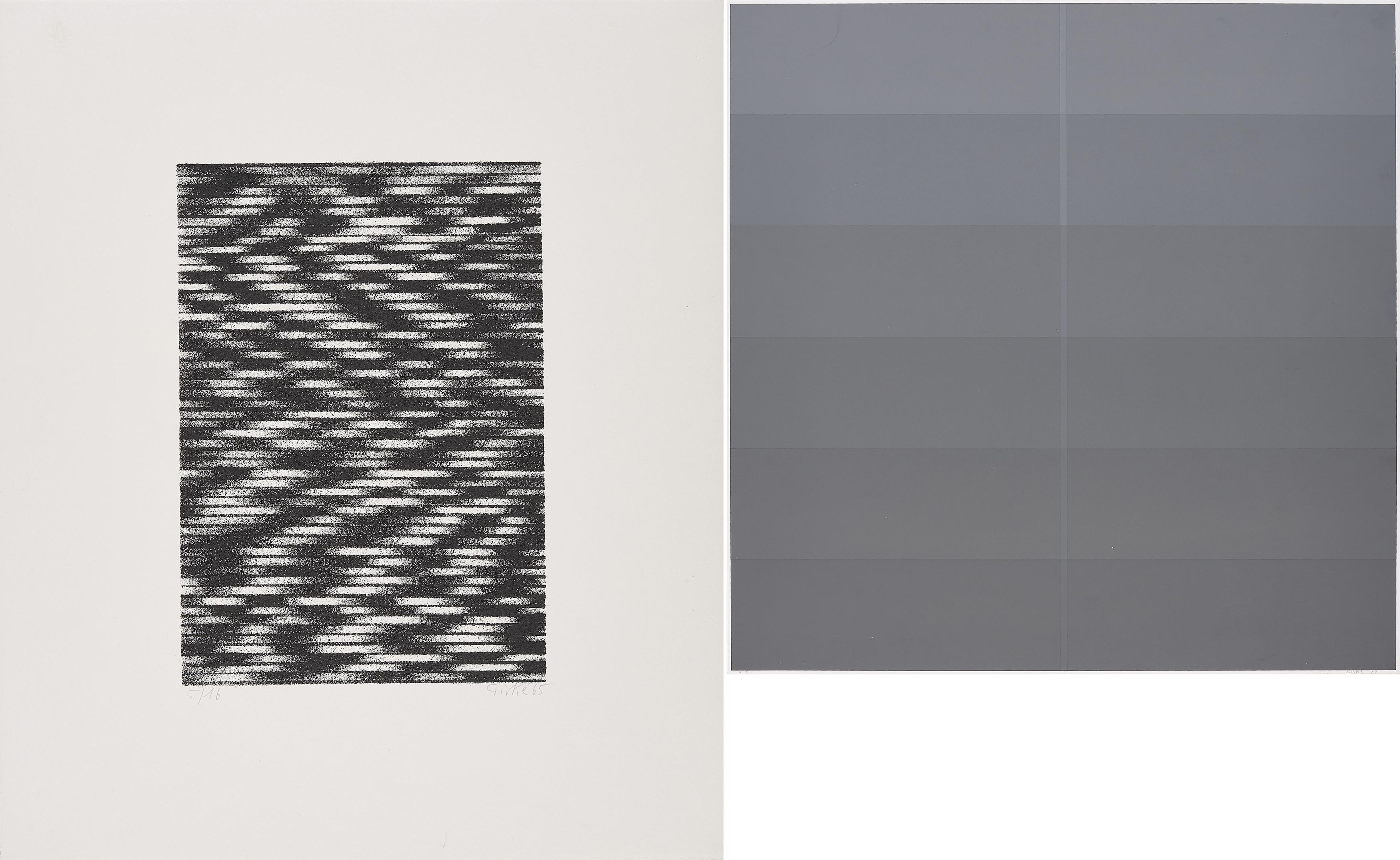 Raimund Girke - Konvolut von 1 Serigrafie und 1 Lithografie.