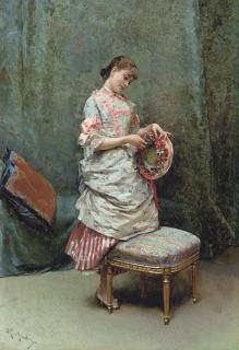 Raimundo de Madrazo Y Garreta - Aline sosteniendo un sombrero