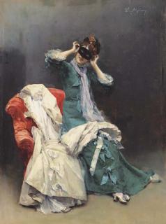 Raimundo de Madrazo y Garreta - Preparing for the Costume Ball