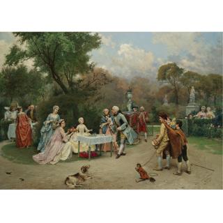 Raimundo De Madrazo Y Garreta - Spanish A Little Princess In The Gardens At Versailles