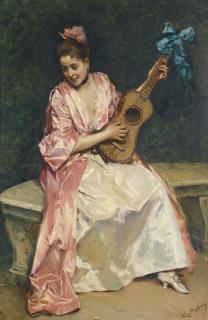 Raimundo De Madrazo - Spanish aline With Guitar