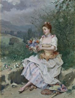 Raimundo De Madrazo - Spanish el Bouquet De Flores