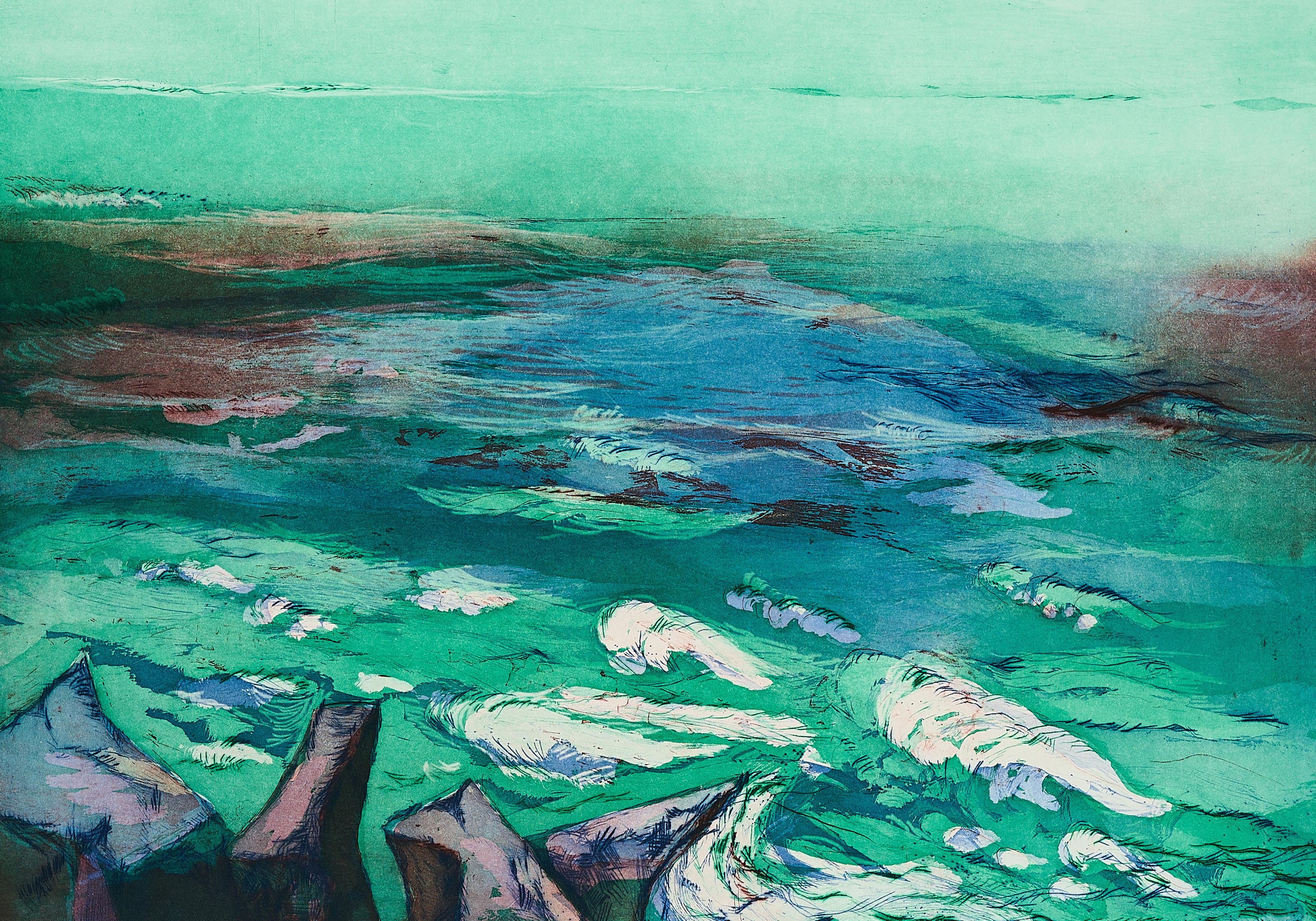 Rainer Fetting - Brandung grün.